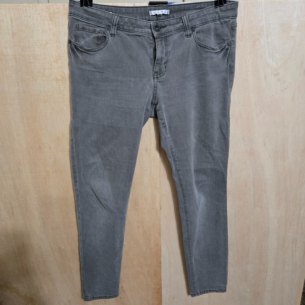 CABI Women's Gray Coin Pocket Denim Skinny Jeans Size 12 Casual Festival Work